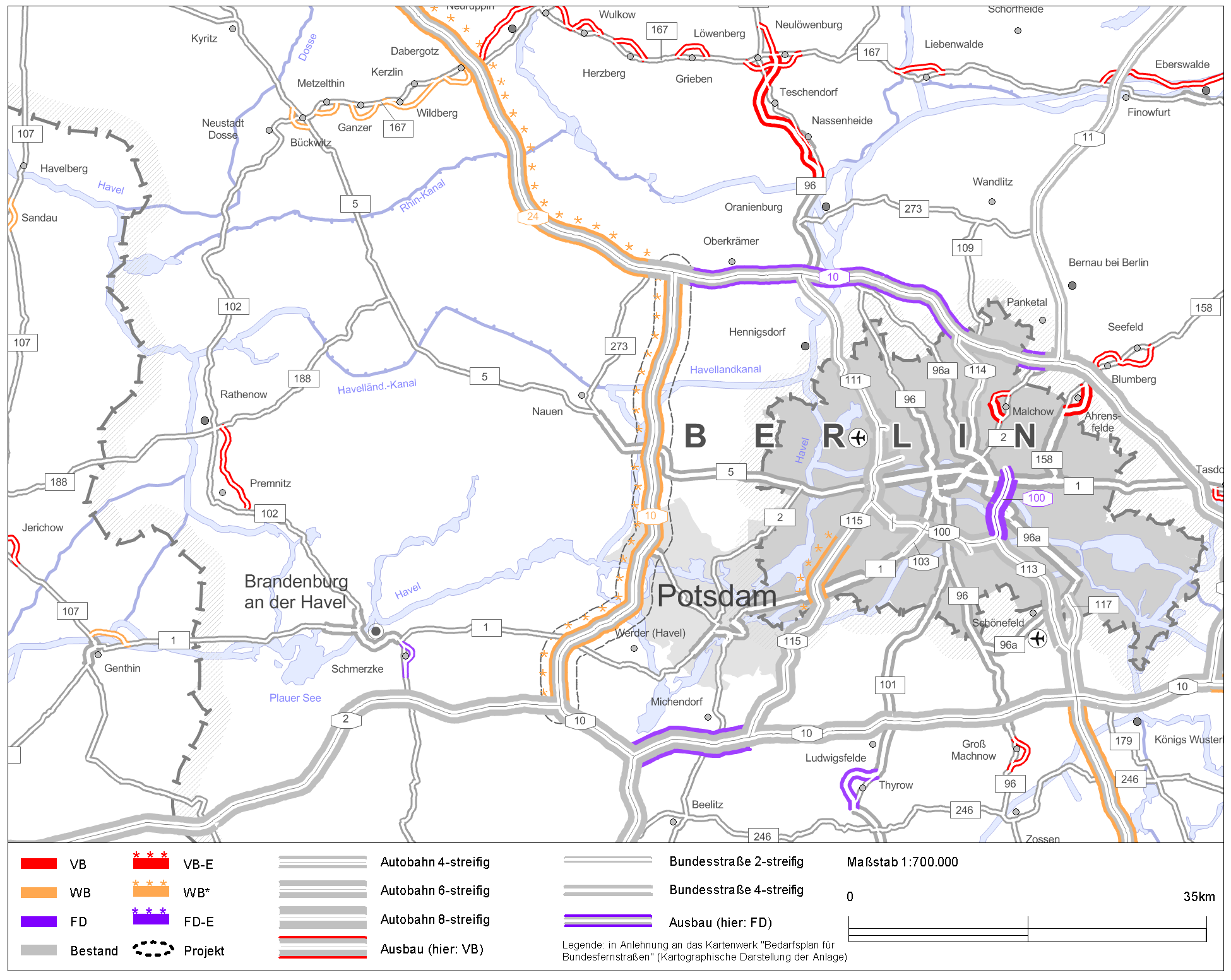 Bundesverkehrswegeplan 2030 Projekt A10 G10 Bb