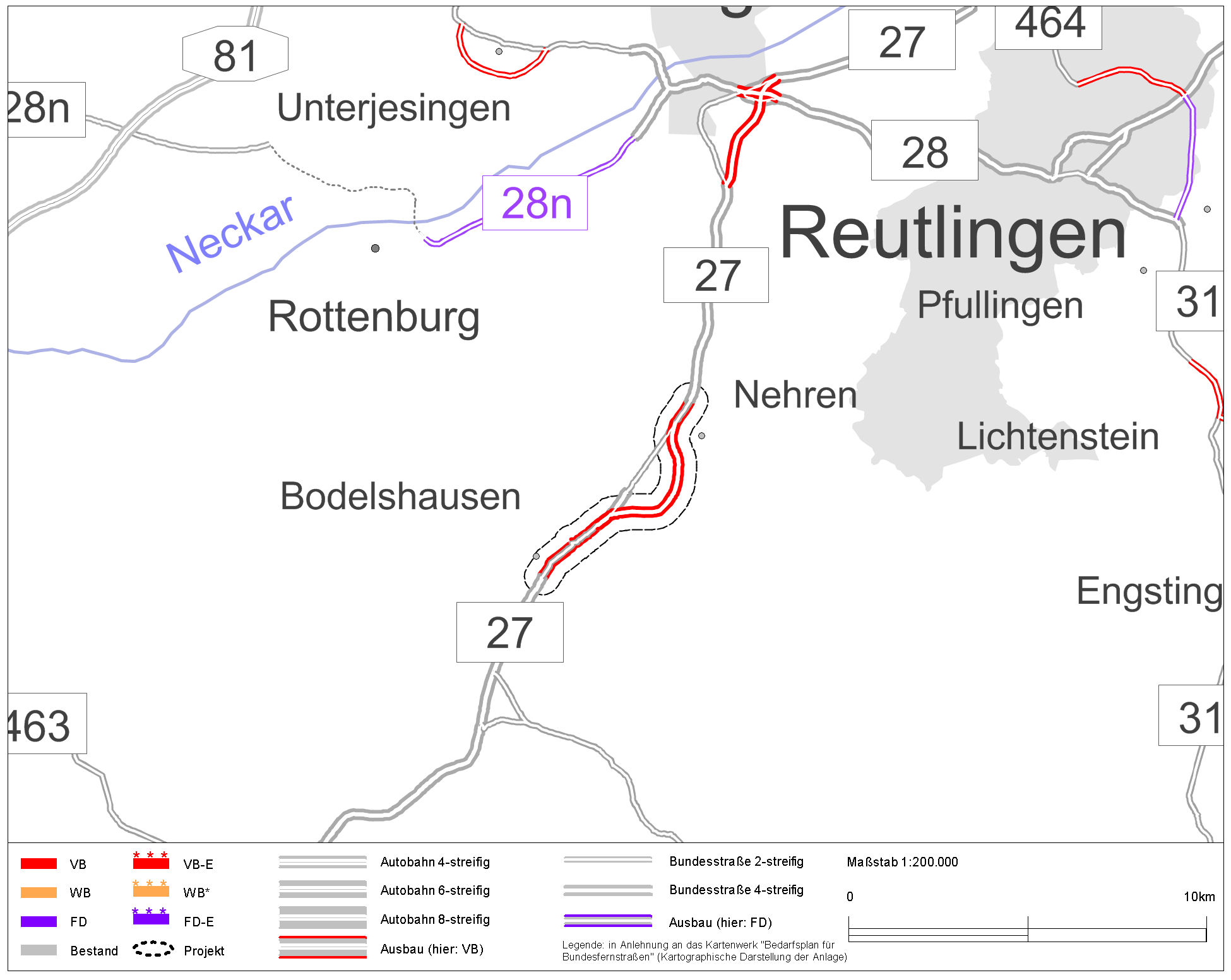 B 27 Bodelshausen (L 389) – Nehren (L 394) – Projektinformationssystem (PRINS) zum Bundesverkehrswegeplan 2030